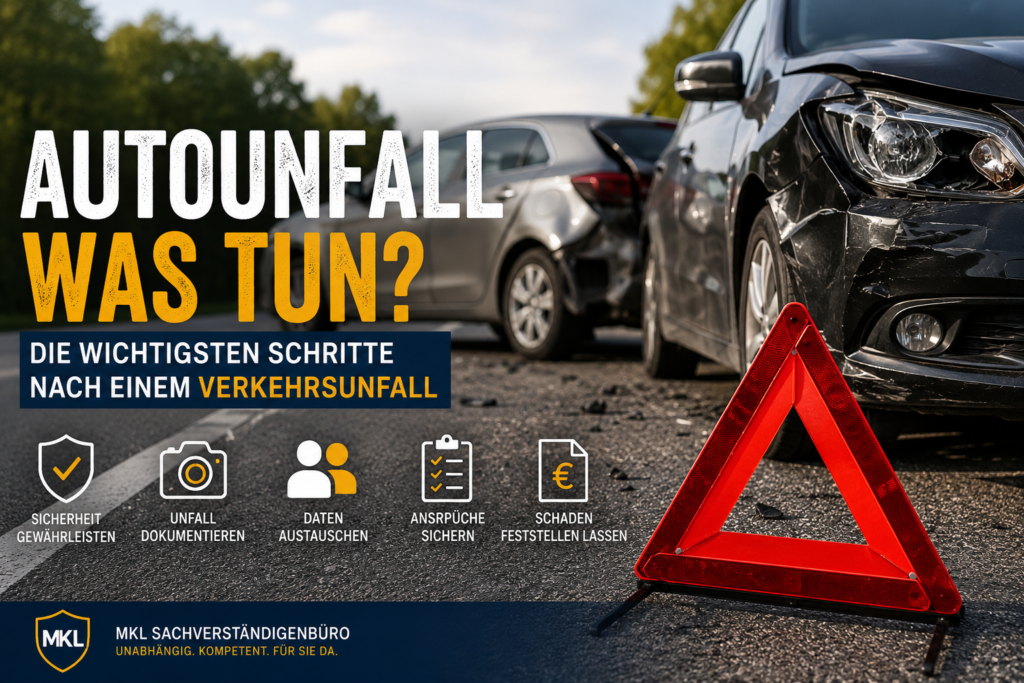 Autounfall – was tun? Die wichtigsten Schritte nach einem Verkehrsunfall